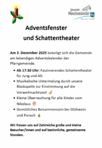 Adventsfenster und Schattentheater